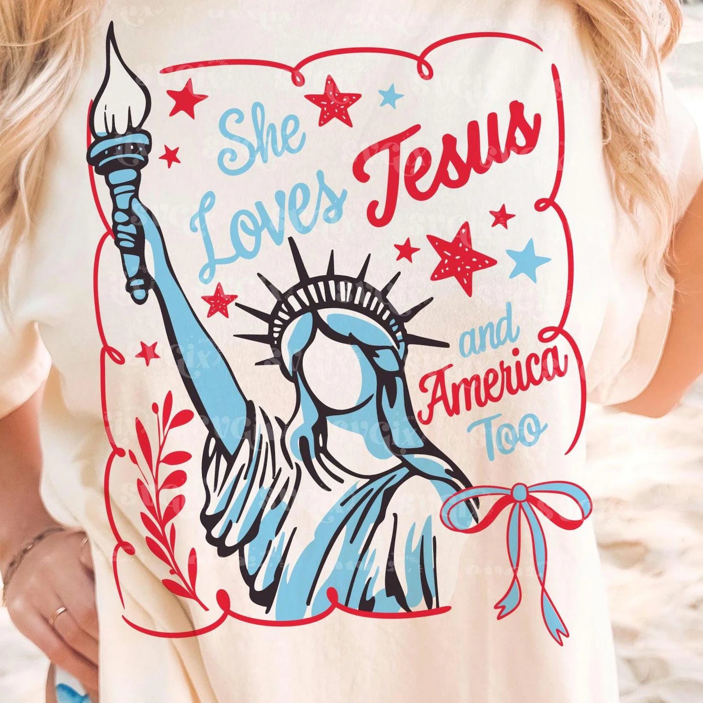 She Loves Jesus and America Too T- Shirt