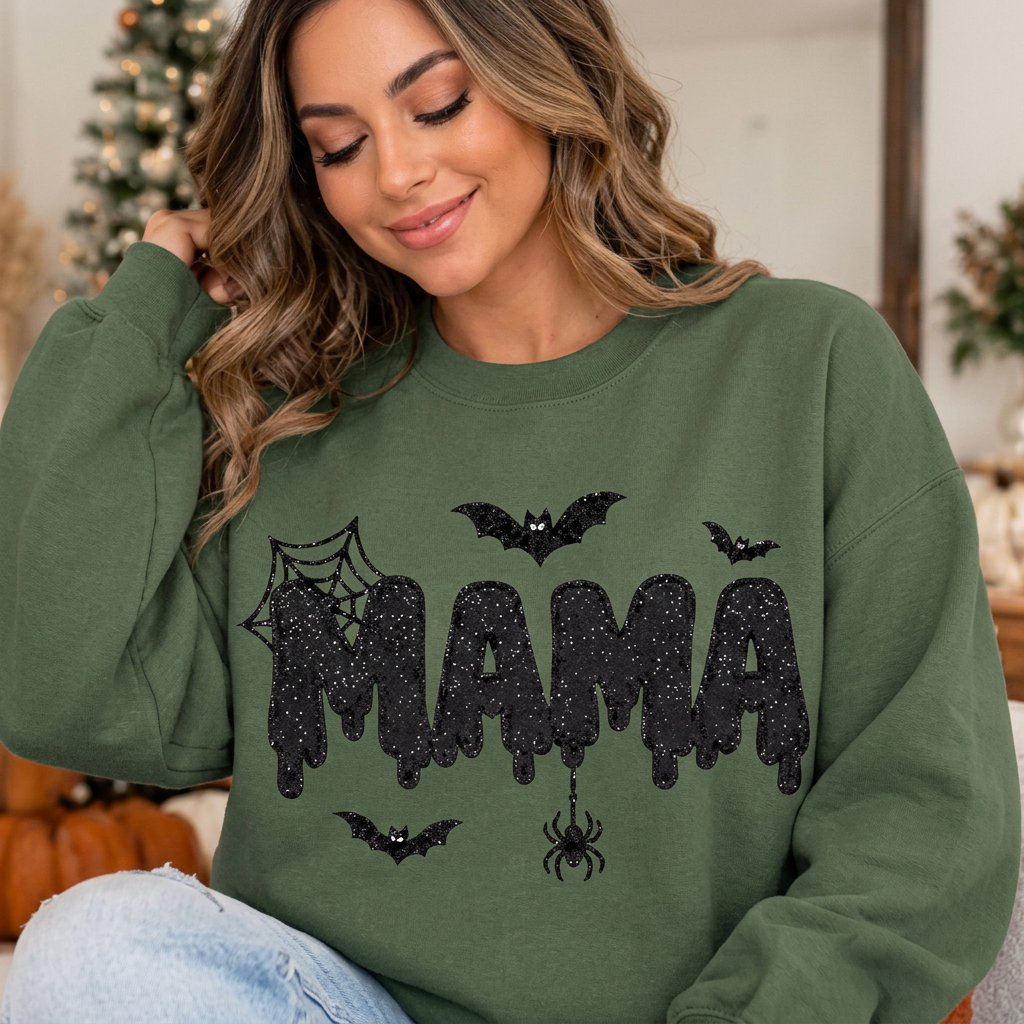 Spooky MAMA Halloween Crewneck Sweatshirt