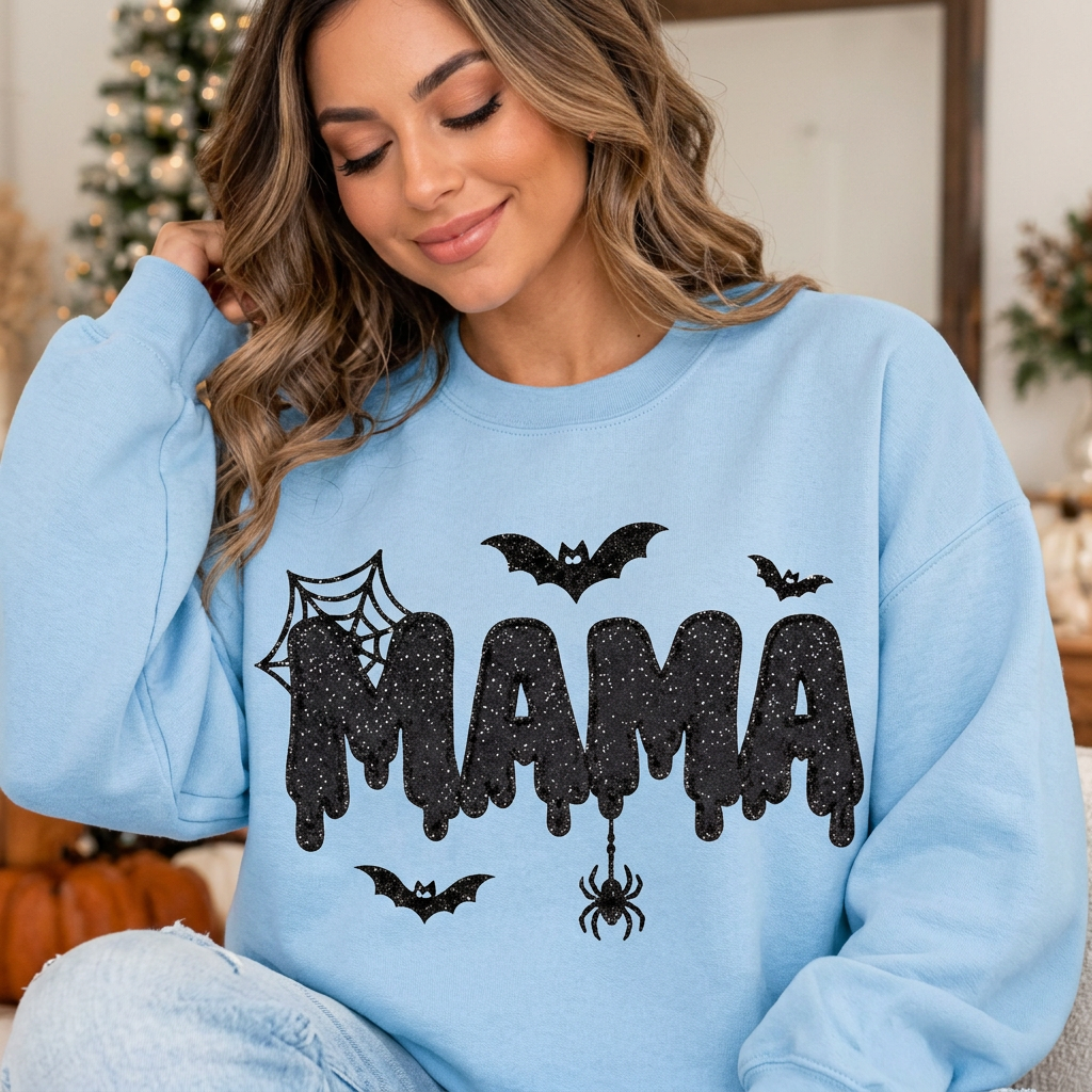 Spooky MAMA Halloween Crewneck Sweatshirt