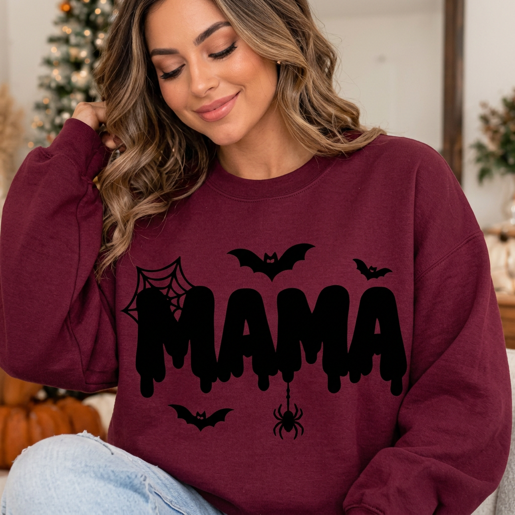 Spooky MAMA Halloween Crewneck Sweatshirt