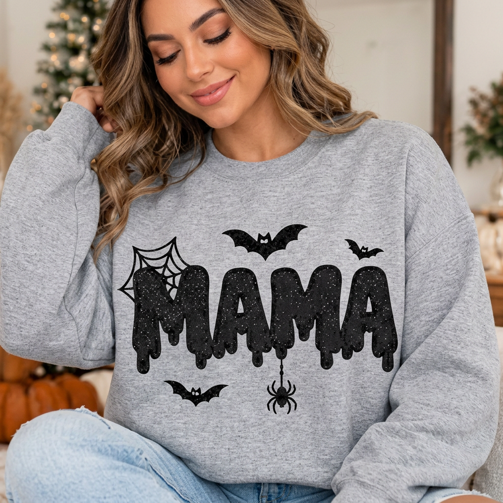 Spooky MAMA Halloween Crewneck Sweatshirt