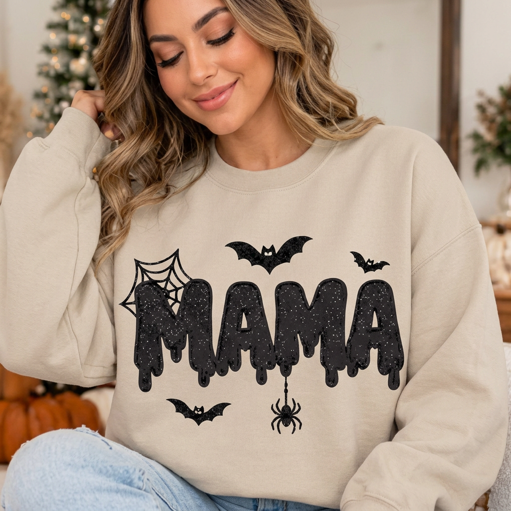 Spooky MAMA Halloween Crewneck Sweatshirt