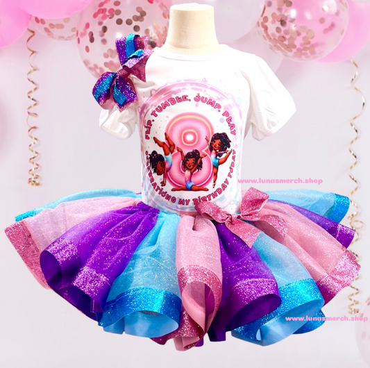 Gymnastics Tumbling Girl Birthday Tutu Set