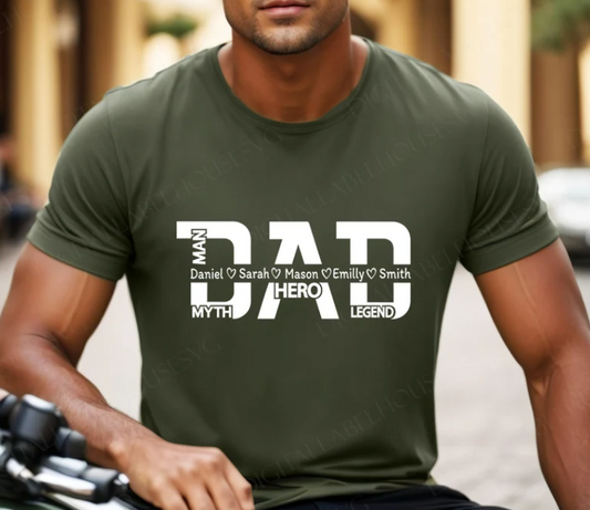 PERSONALIZED WITH KIDS NAMES  Fathers Day Shirt