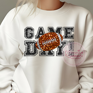 Sparkly Any Color Football Hoodie/ Crewneck