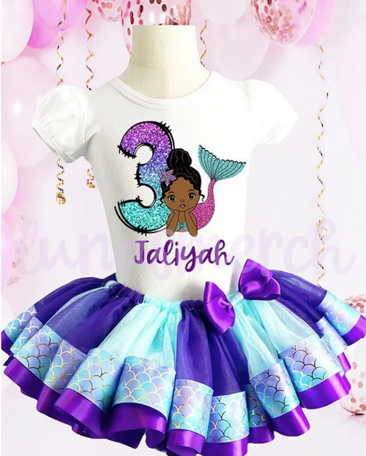 Mermaid Birthday Tutu Set