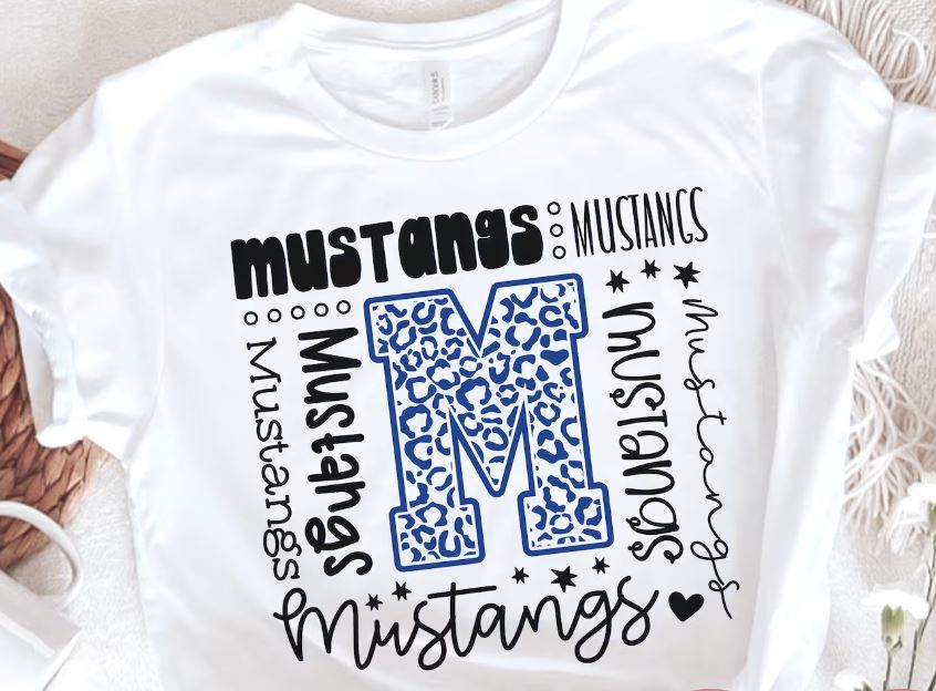 School Spirit T-Shirt Personalized with Mascot, Initial & Colors